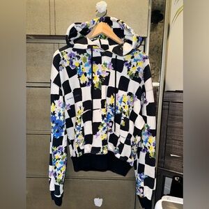Off-White Hoodie - Pattern - Painted Floral Motif - Size Small